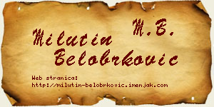 Milutin Belobrković vizit kartica